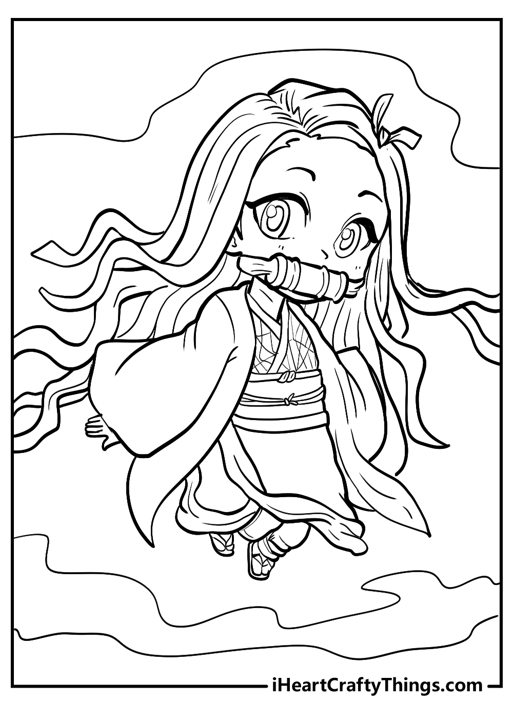 cute nezuko coloring pages