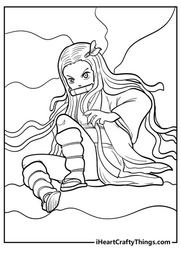 easy nezuko coloring pages
