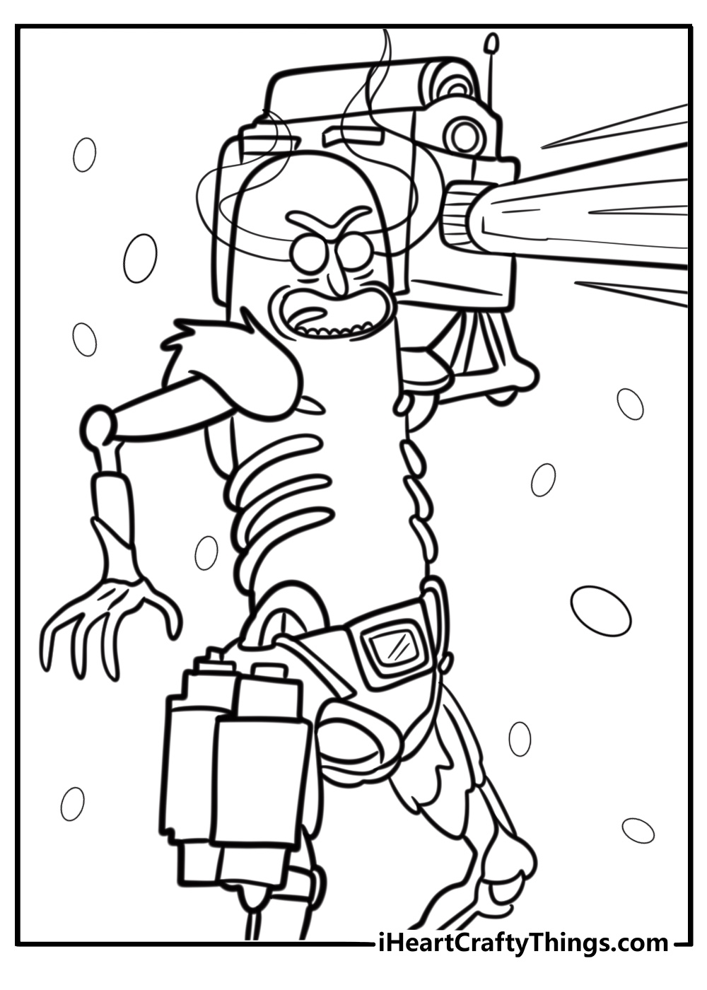 Pickle rick in action fun printable coloring sheet