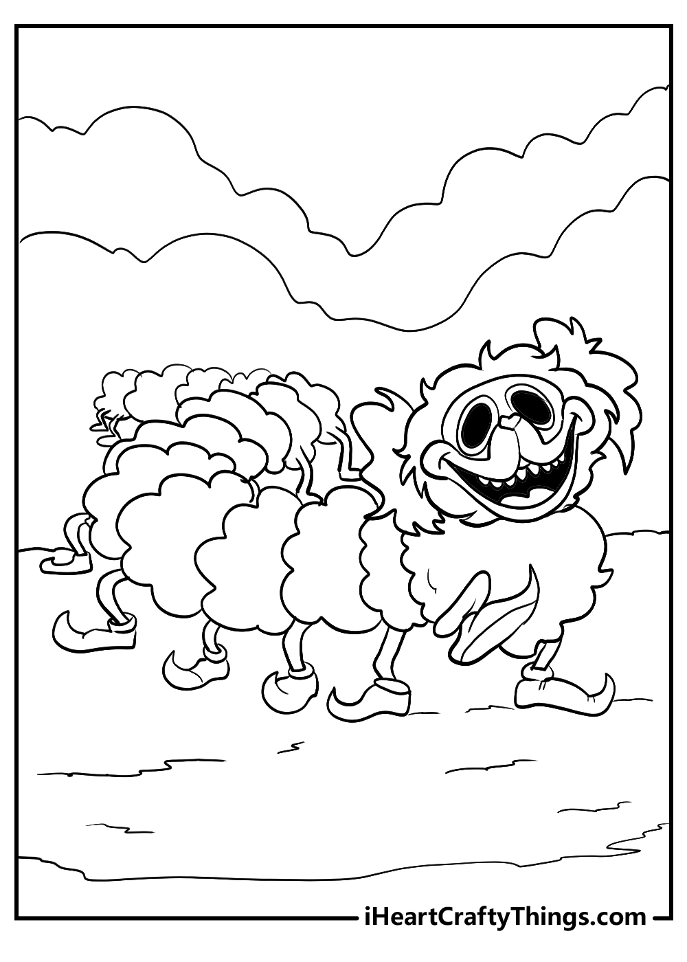 Coloring page Poppy Playtime : PJ Pug-a-Pillar & Bunzo Bunny 4