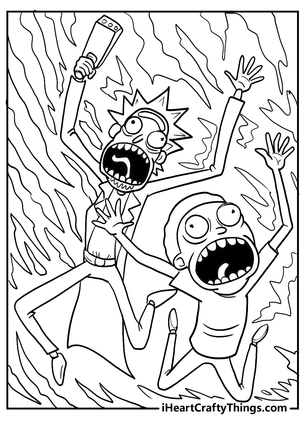 easy rick and morty coloring printable