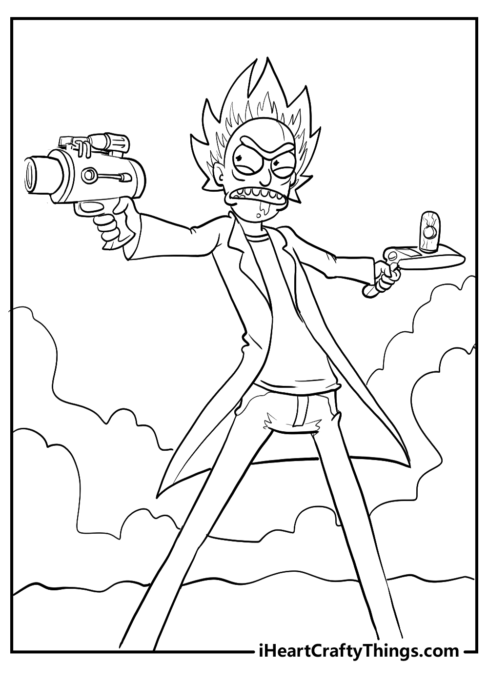 black and white rick and morty coloring pages