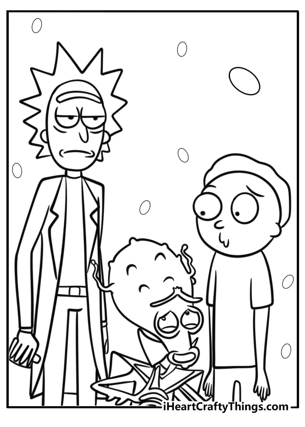 Rick and morty exploring an alien planet coloring page