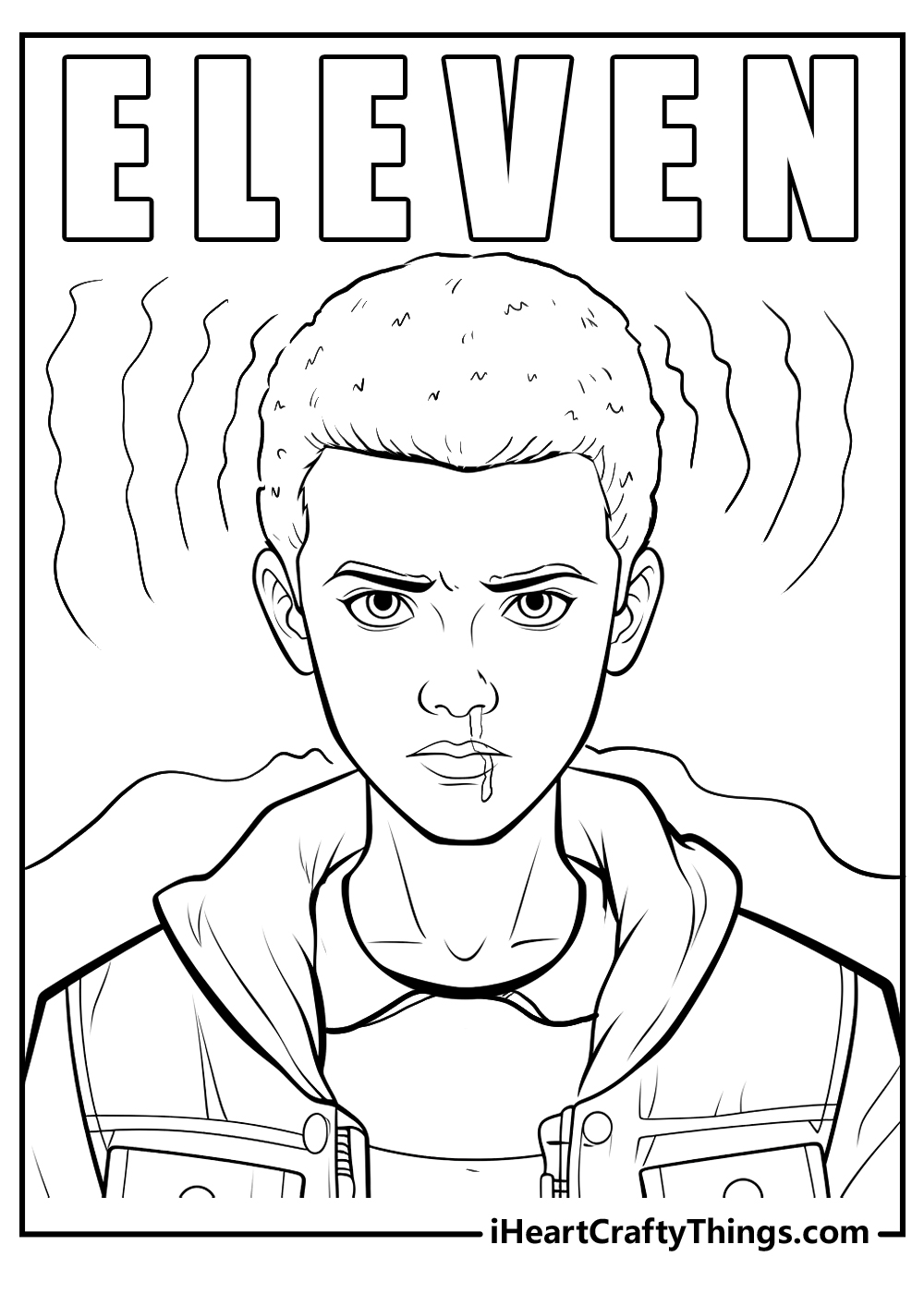 eleven from stranger things coloring pages