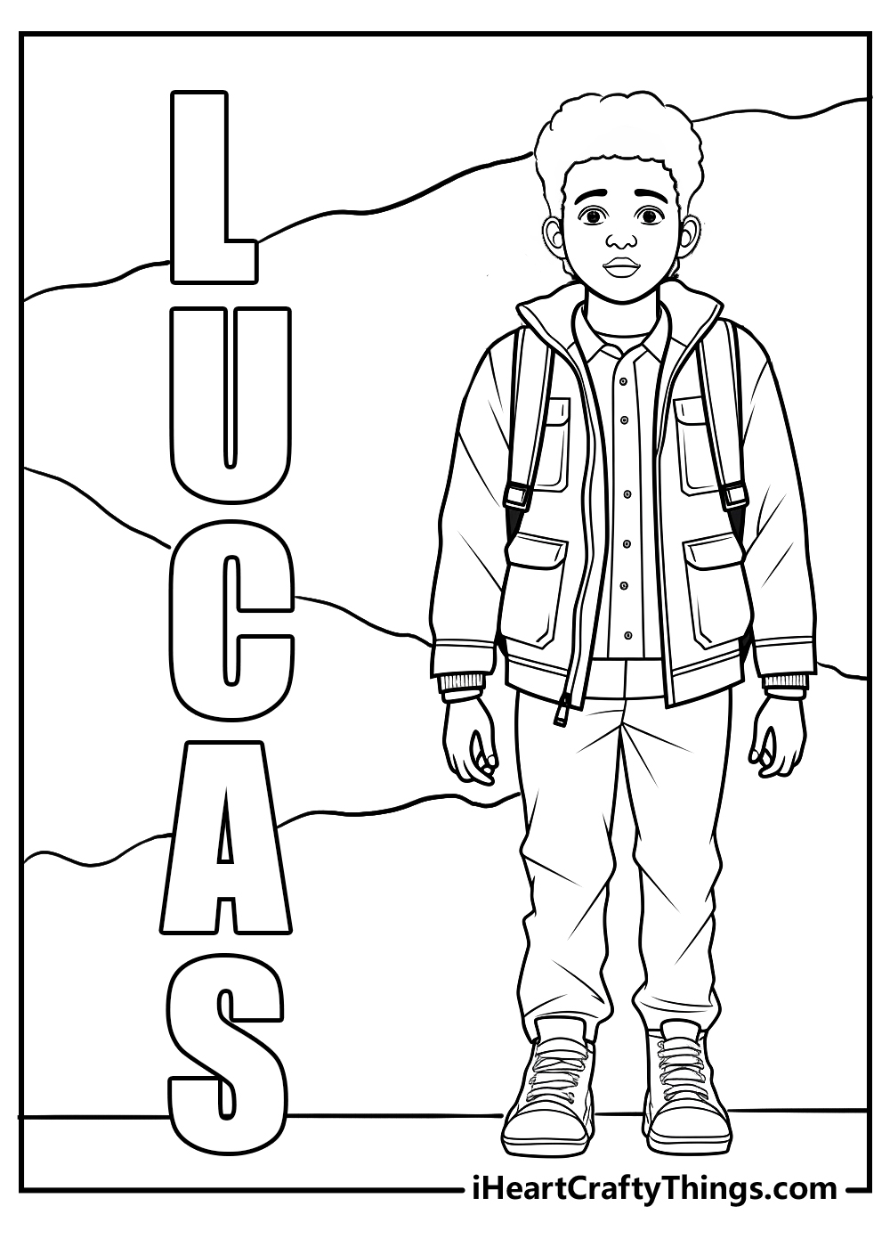 lucas from stranger things coloring pages
