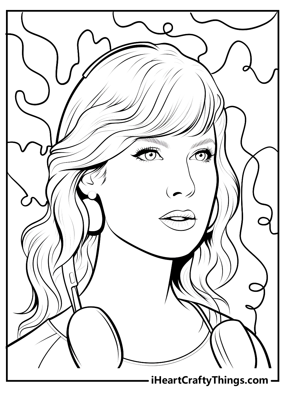 taylor swift coloring printable for kids