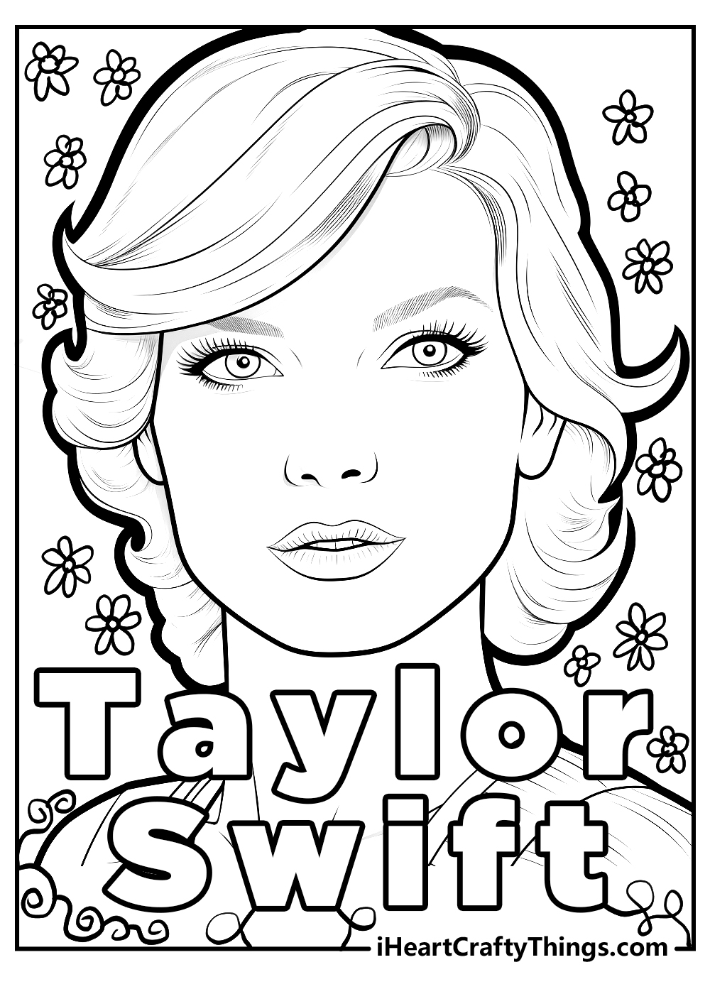 taylor swift head coloring pages
