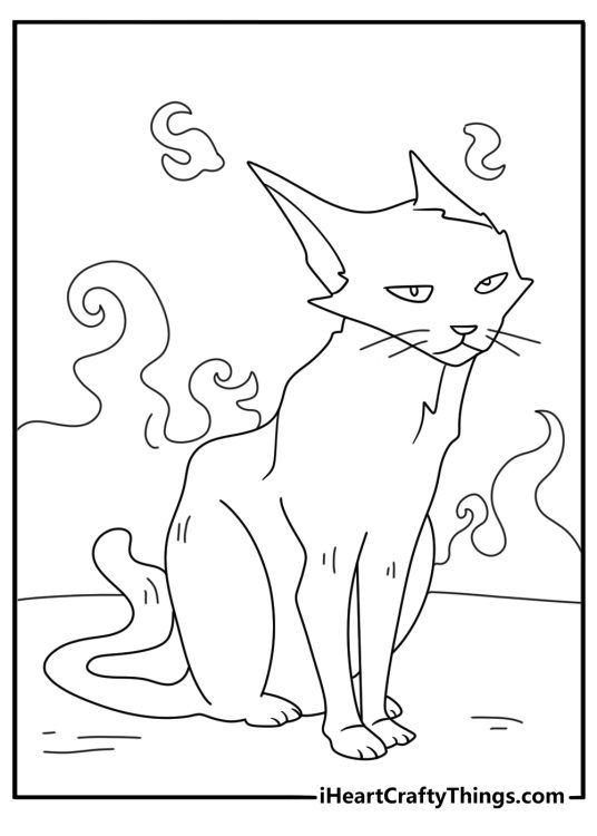 thackery binx transforms into a black cat in this detailed halloween coloring sheet