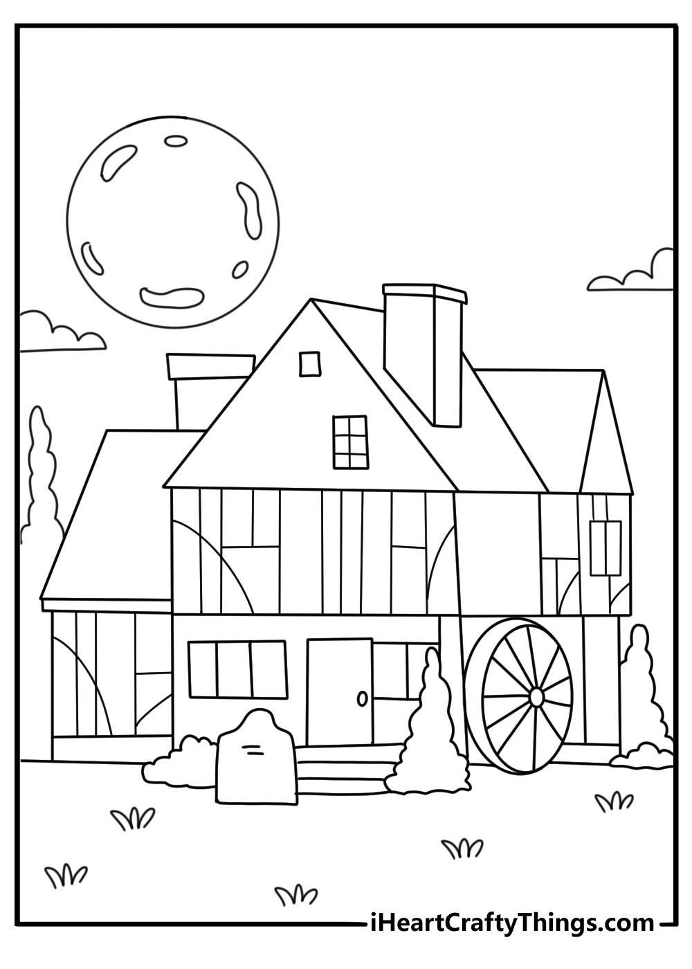 the sanderson cottage stands deep in the salem woods in this detailed printable
