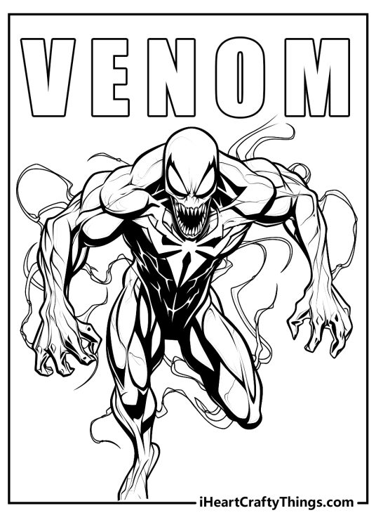 Printable Venom Coloring Pages (Updated 2024)