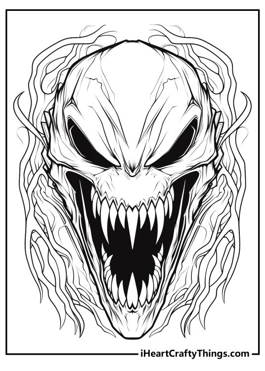 venom head coloring pages