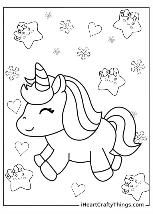 Unicorn Coloring Page For Kids