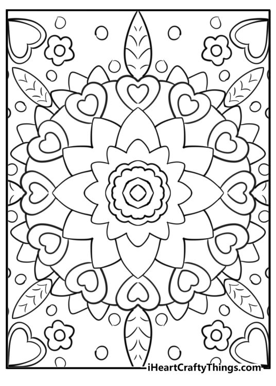 Advanced therapeutic coloring printable for adults of a mandala pattern