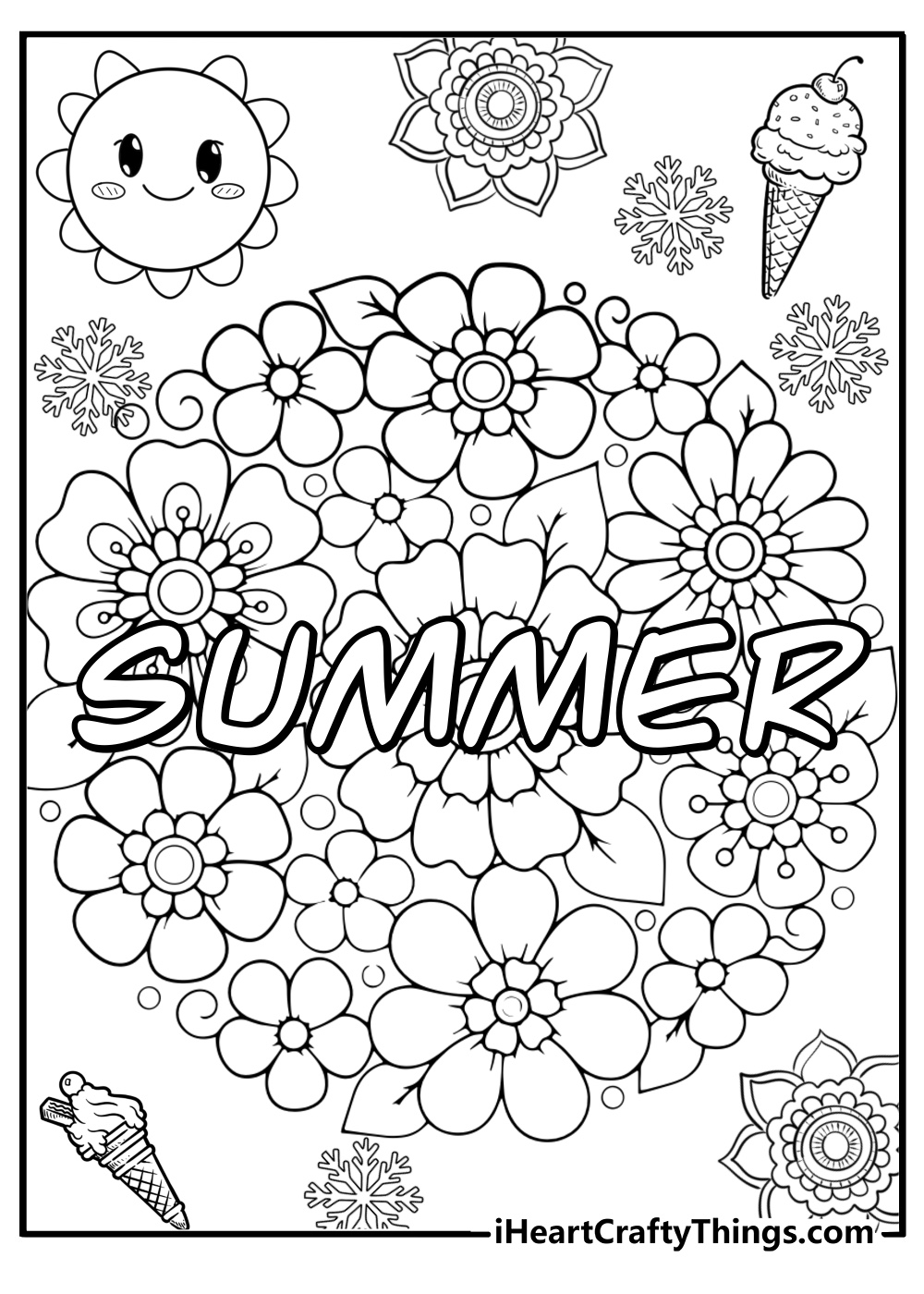 Summer coloring pages adult