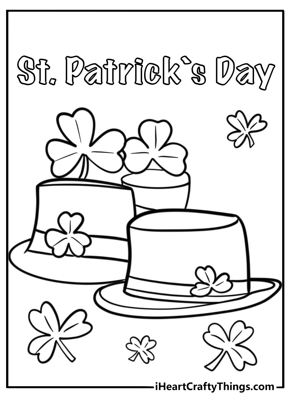 Festive st. patricks day clovers detailed coloring sheet