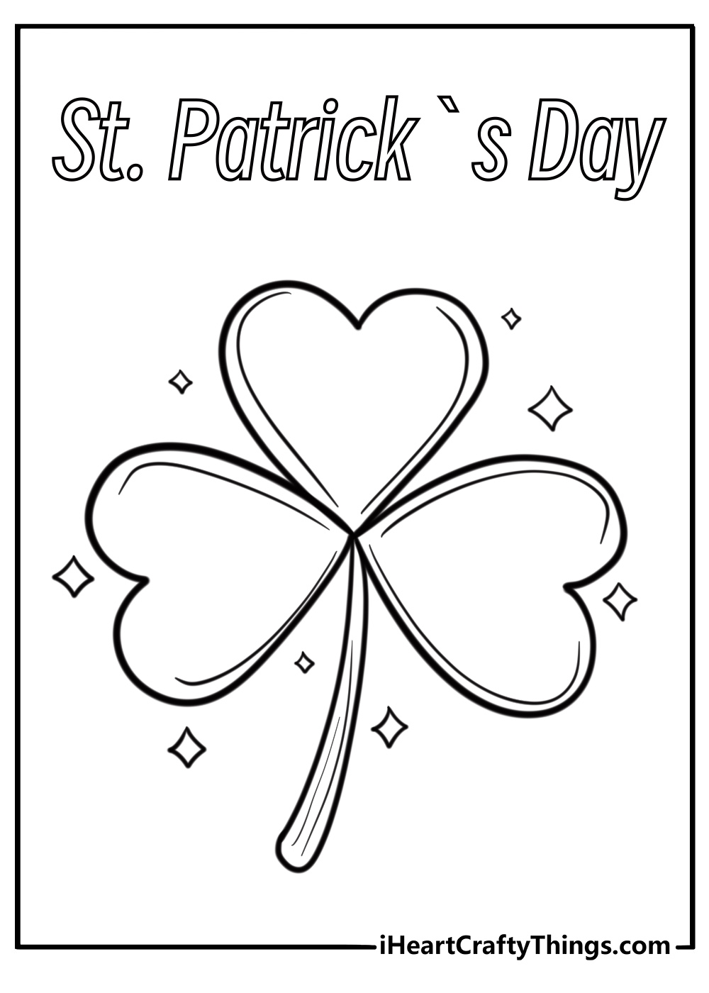 Shamrock with three leaves st patricks day coloring sheet