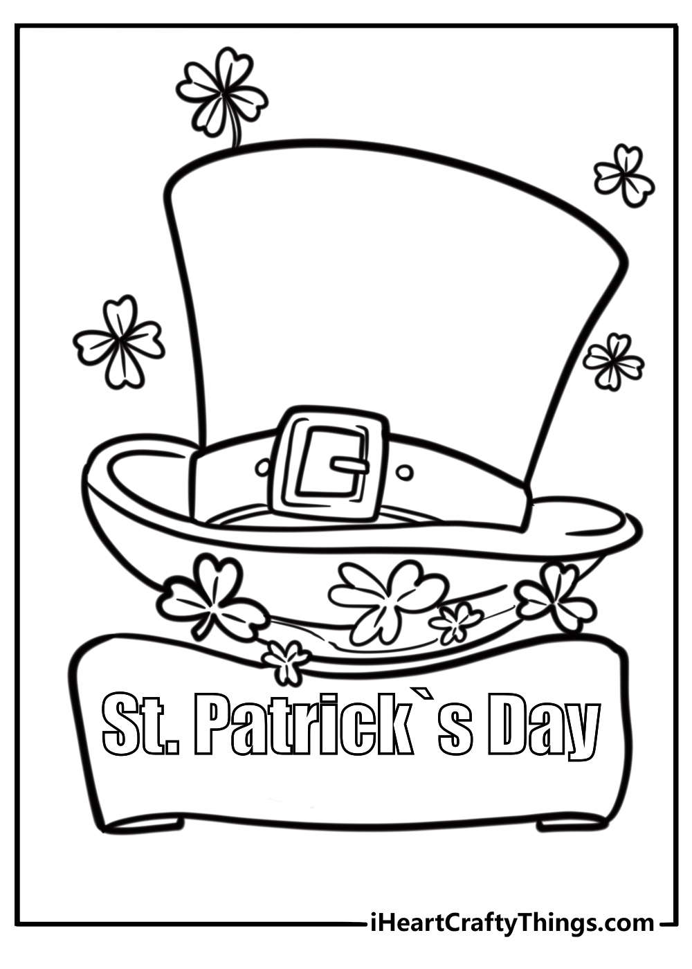 St patrick's day hat with a buckle coloring page