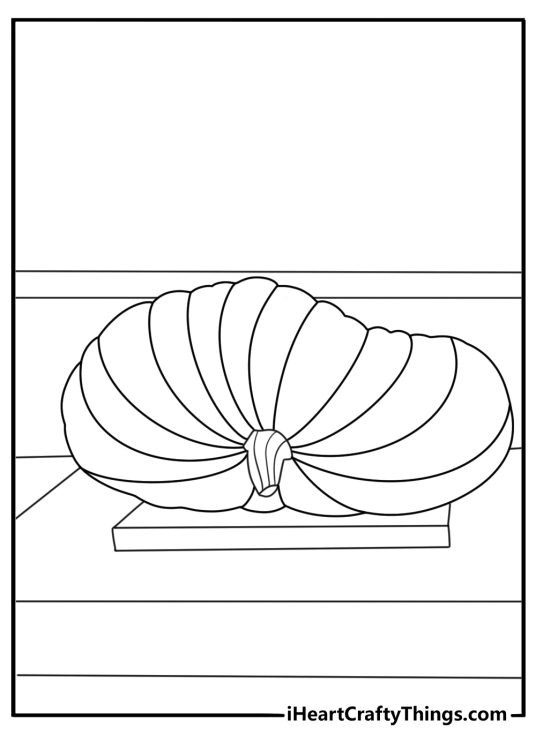 A farmer weighs a large pumpkin on an old scale in this harvest printable