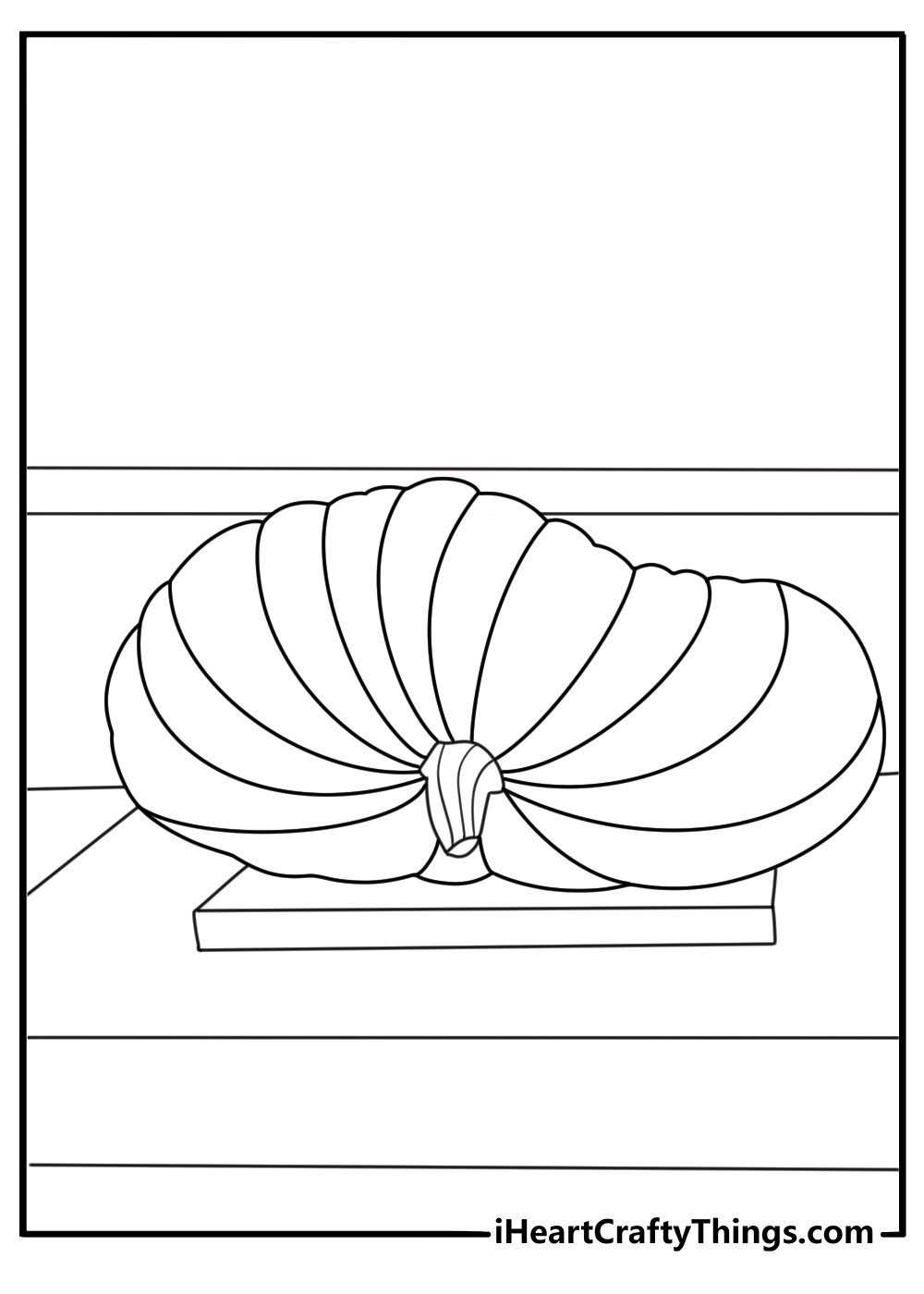 A farmer weighs a large pumpkin on an old scale in this harvest printable