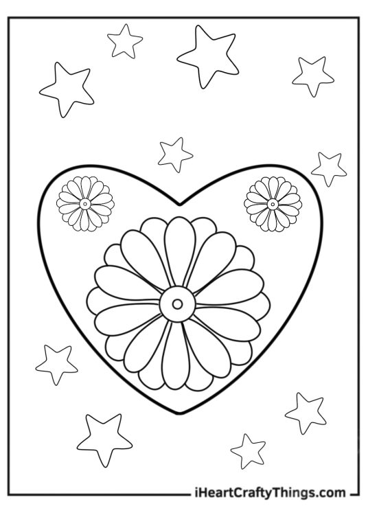 Big Heart Coloring Page For Preschoolers