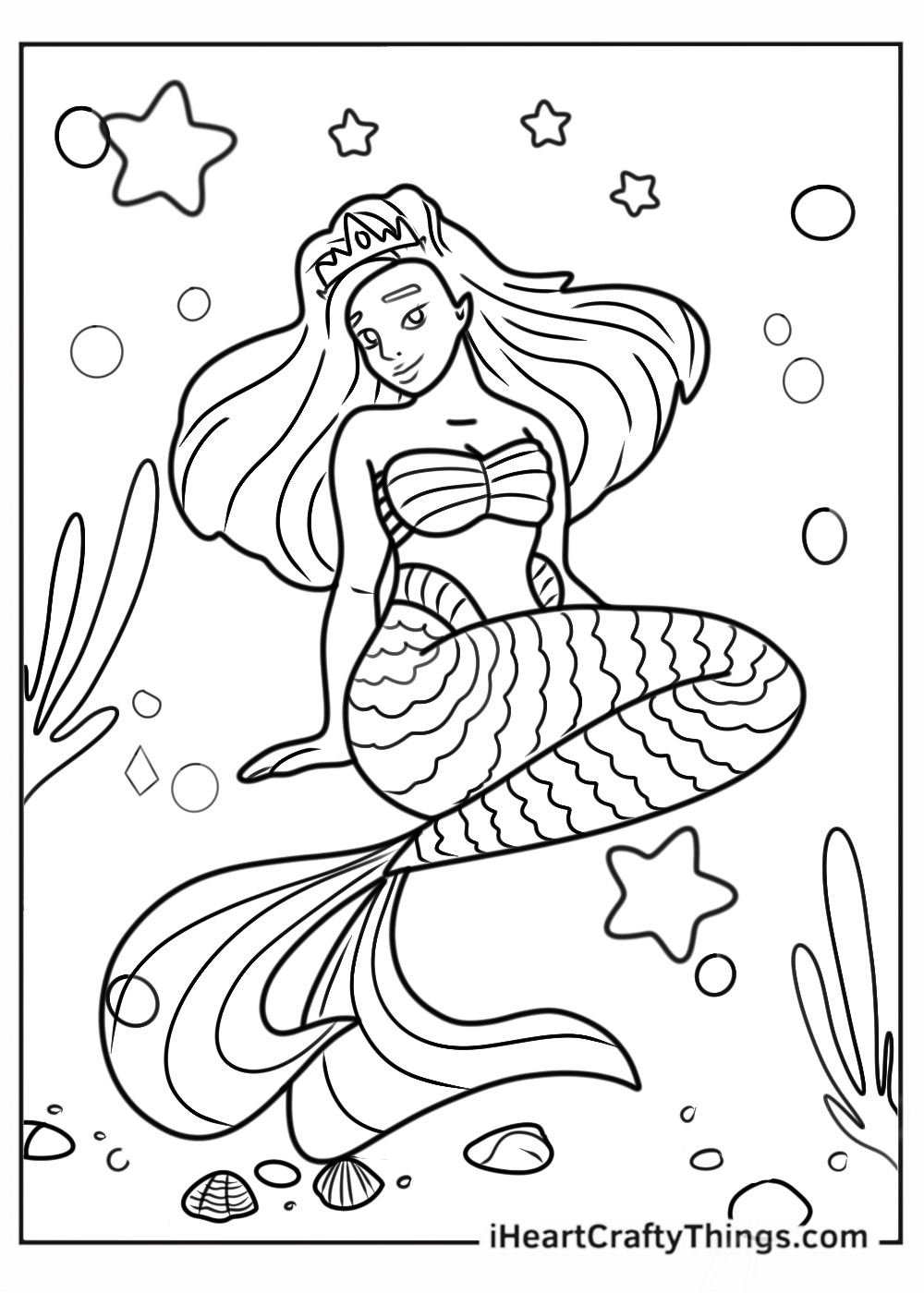 Princess Mermaid Coloring Page