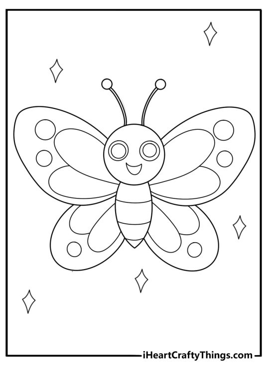 Cute butterfly coloring page