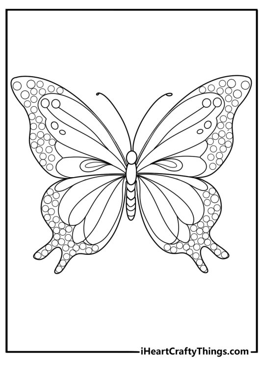 Detailed butterfly coloring pages for adults