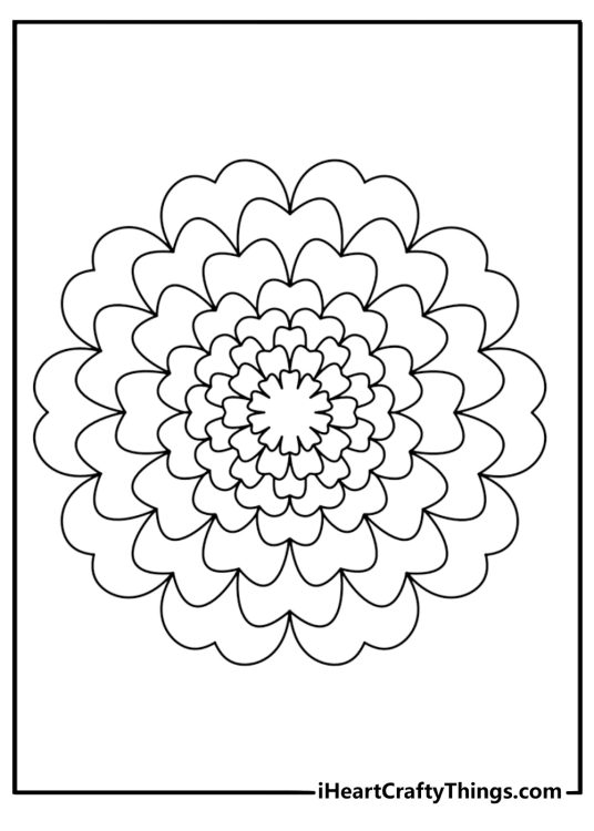 Detailed flower mandala coloring sheet
