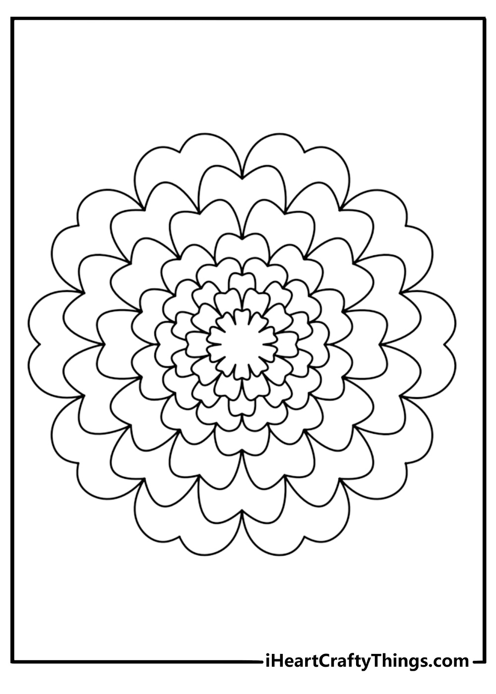 Detailed flower mandala coloring sheet