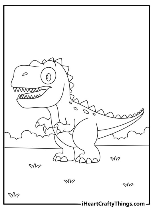 Dinosaur with spiked back pdf coloring page for kids