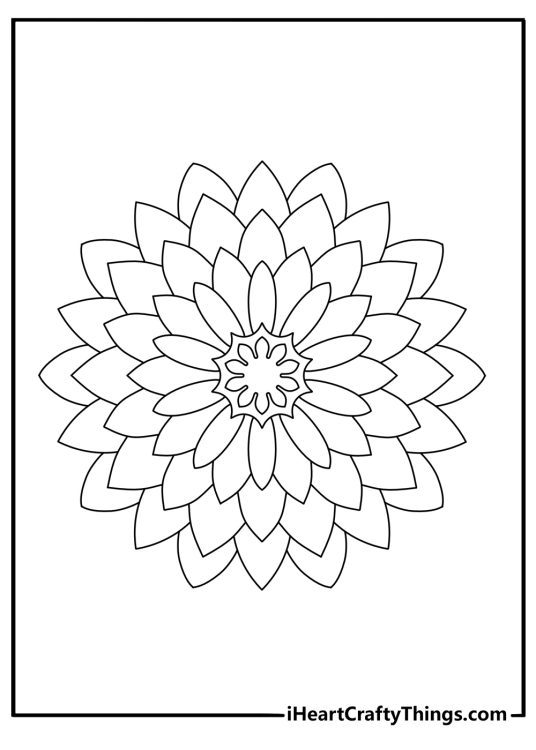 Easy flower mandala for preschoolers