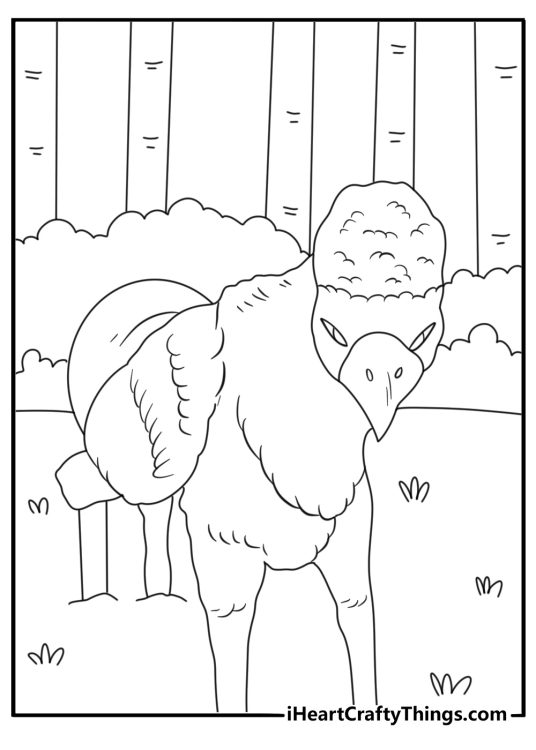 Forbidden Forest with centaur and tall trees fantasy coloring sheet pdf
