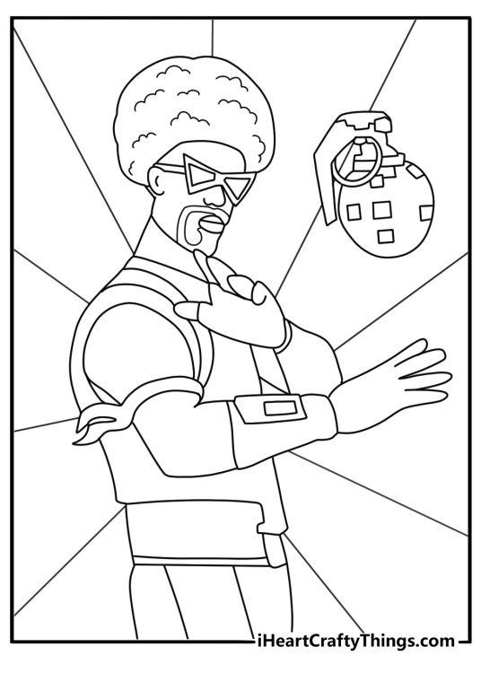 Fortnite coloring page boogie bomb dance pose fun for kids pdf
