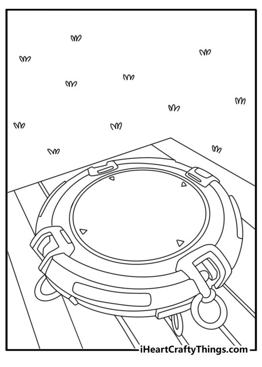 Fortnite coloring page launch pad jump with arrows showing lift off