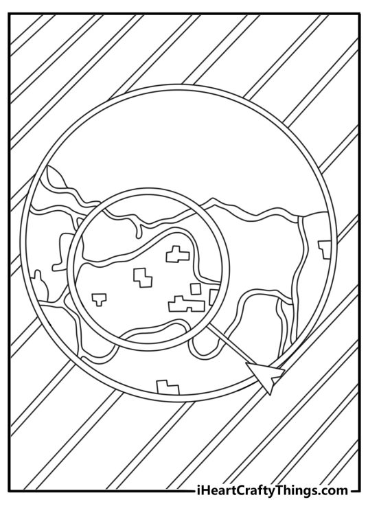 Fortnite coloring page storm circle closing on town map view