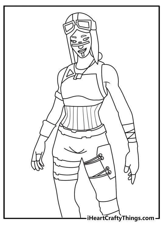 Fortnite printable Renegade Raider aviator cap and goggles classic outfit