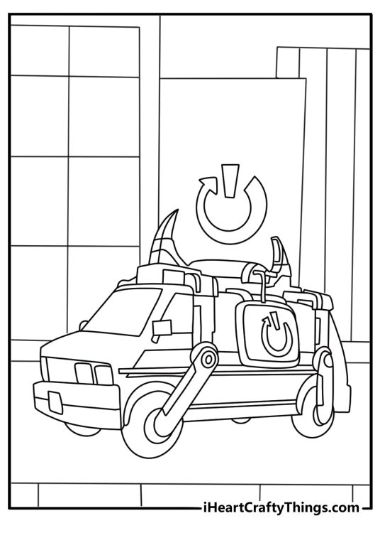 Fortnite printable reboot van revive scene in city street easy pdf