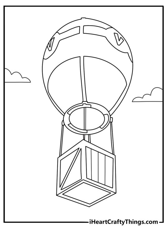 Fortnite printable supply drop crate on parachute landing for kids