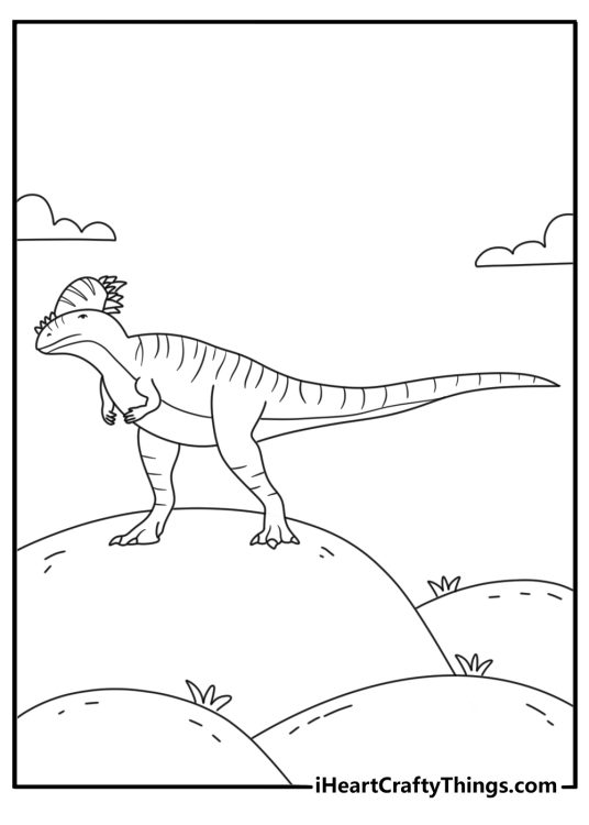 Free dinosaur printable with a pachycephalosaurus near smooth stones