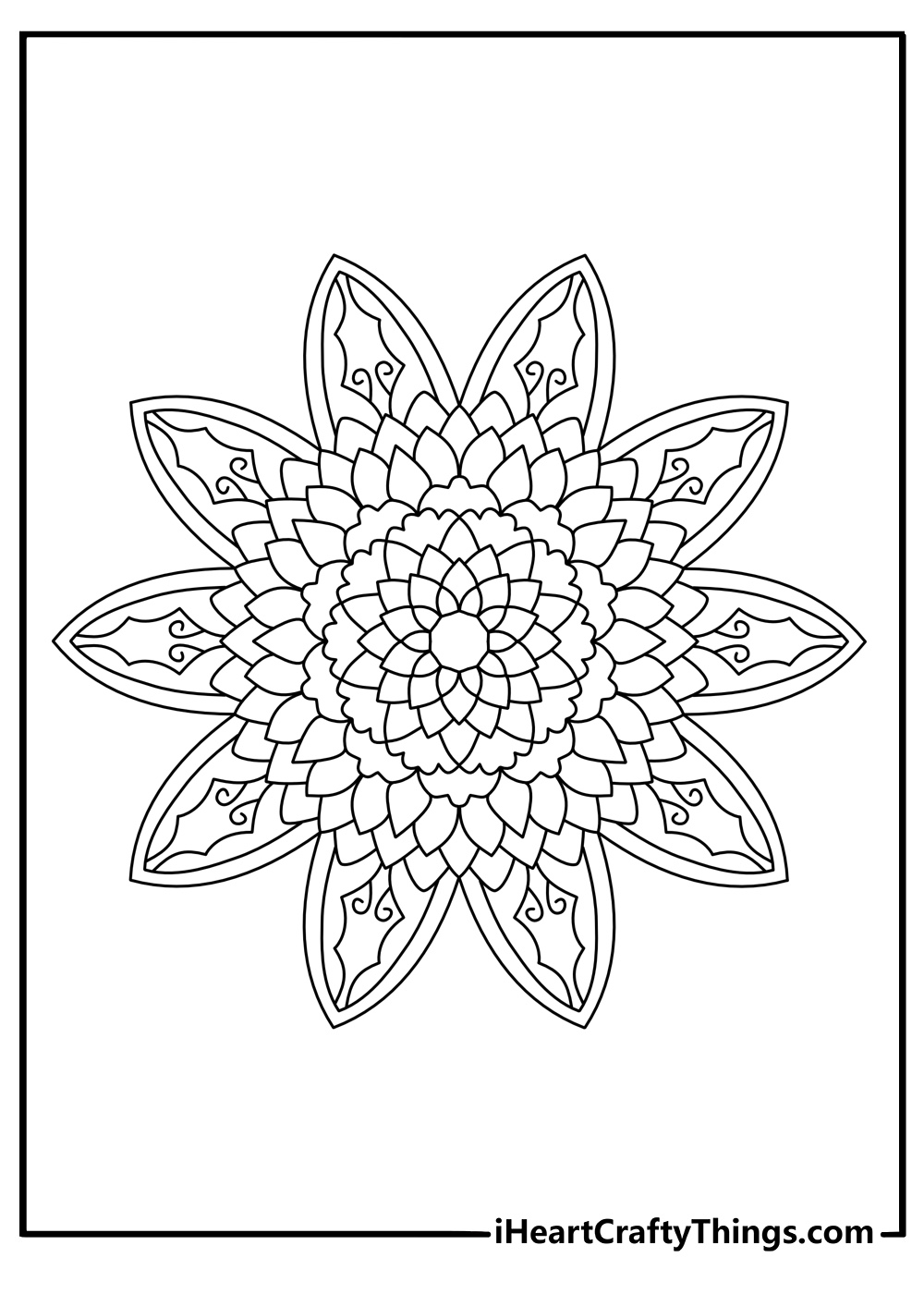 Intricate flower mandala coloring page detailed pdf