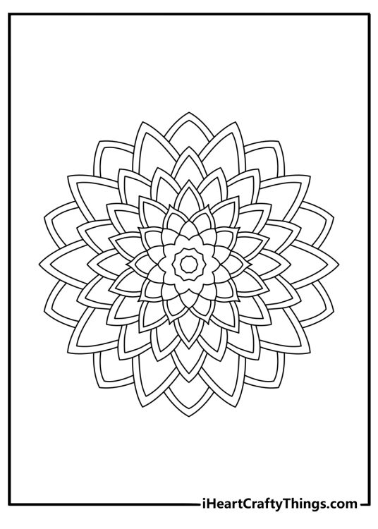 Mandala flower coloring page for adults detailed paf