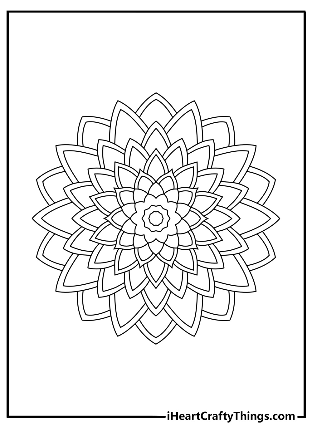 Mandala flower coloring page for adults detailed paf