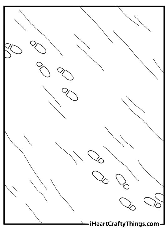 Marauder Map open with tiny footprints path fantasy coloring printable