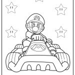Mario holding onto his go kart