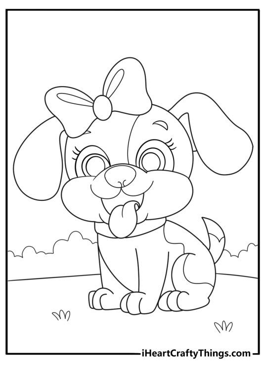 Picture of a cute furry dog with a bowtie tongue hanging out of his mouth and his ears perked up