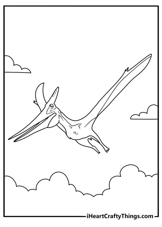 Prehistoric flying dinosaur coloring page