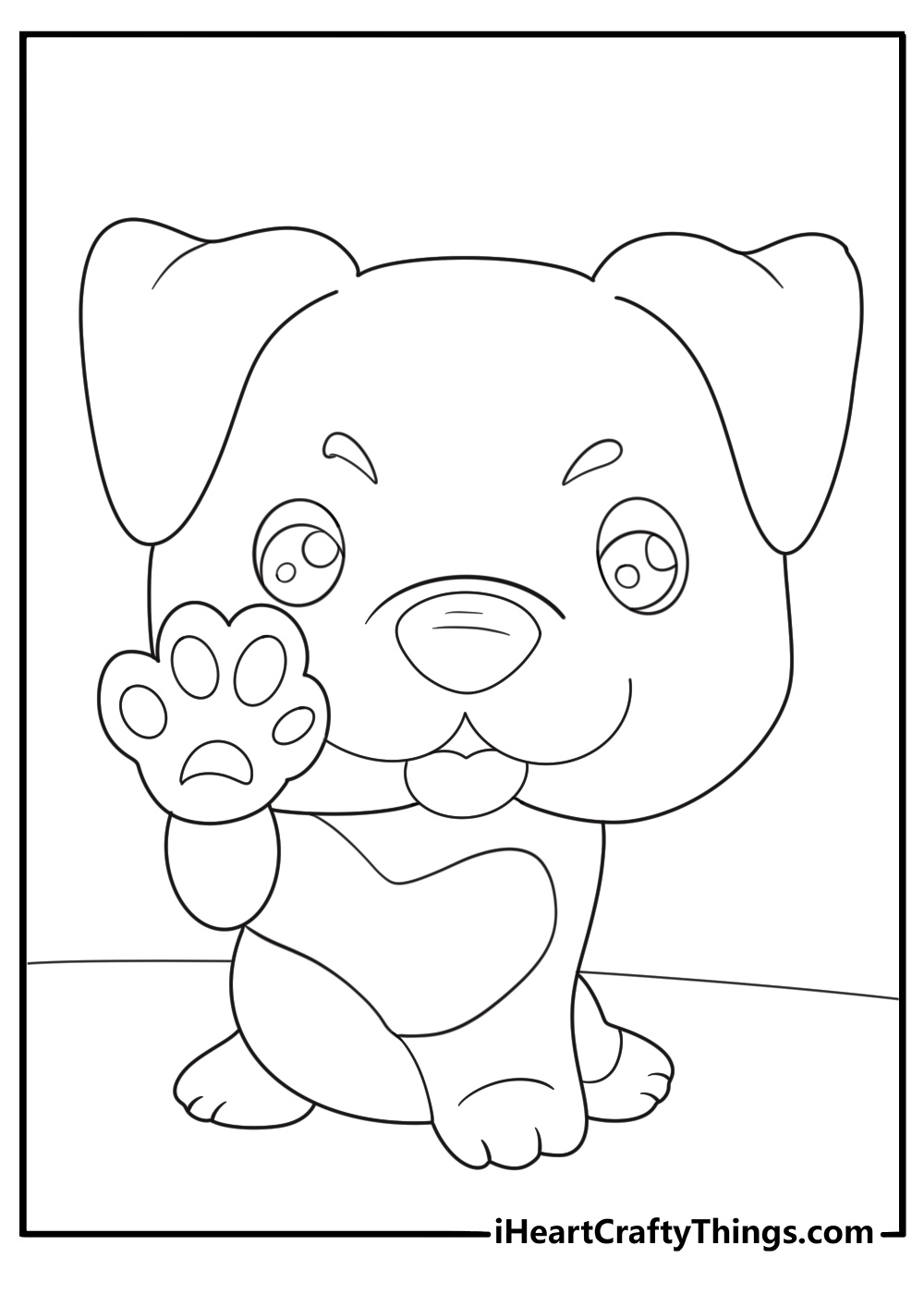 Puppy Raising Paw Coloring In