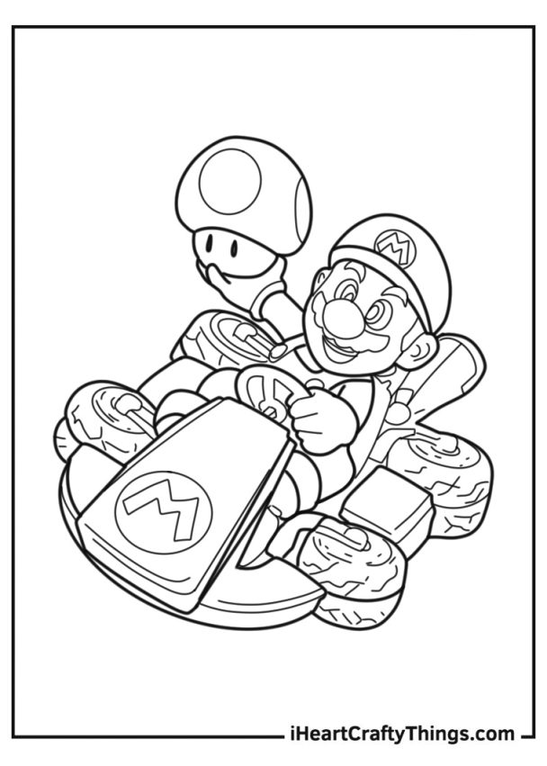 New Mario Kart Coloring Pages (100% Free Printables)