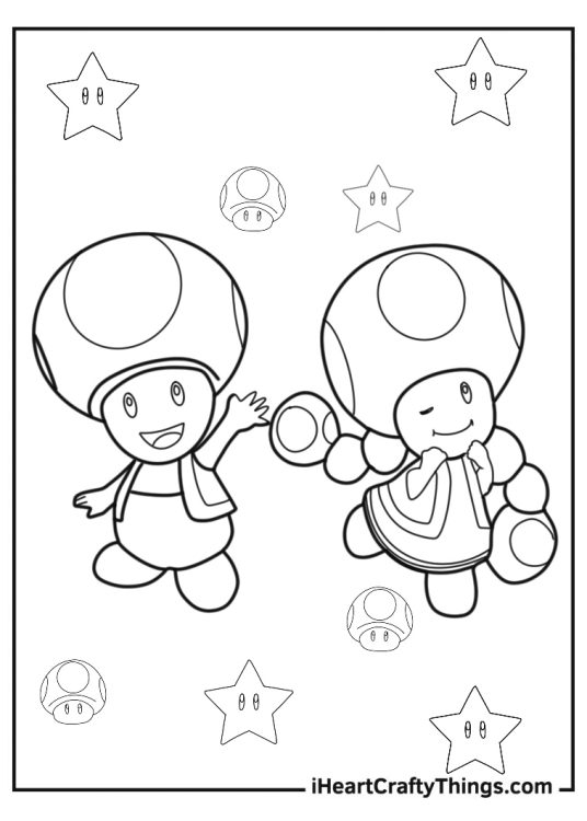 Toad and toadette from mario kart
