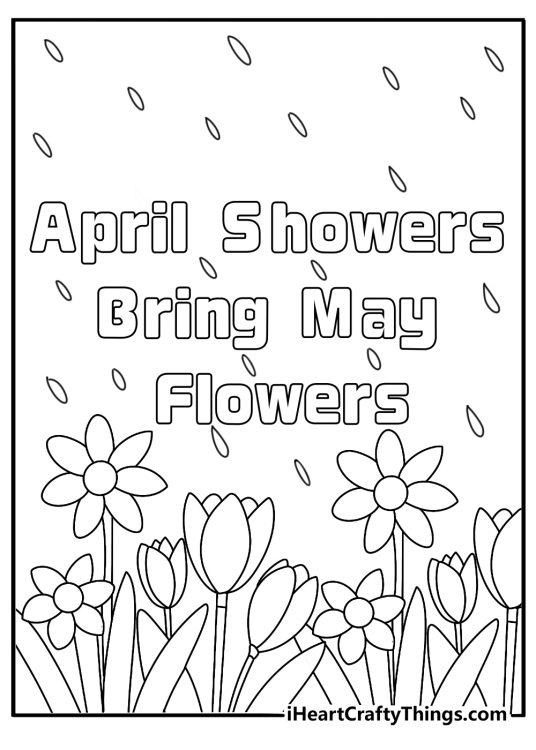 april showers bring may flowers coloring page